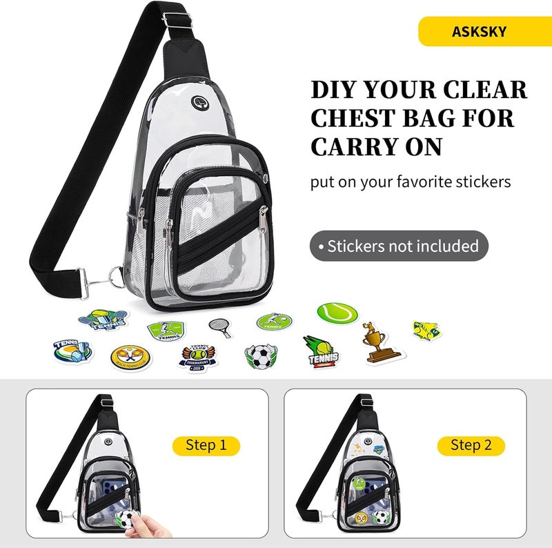 ASKSKY Clear Bag for Stadium Events, Clear Backpack Purse for Women Waterproof PVC Crossbody Fanny Pack for Concert - Image 5